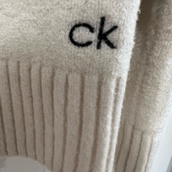 Calvin Klein women s classic asymmetrical check sweater gray black beige size S - Picture 4 of 10